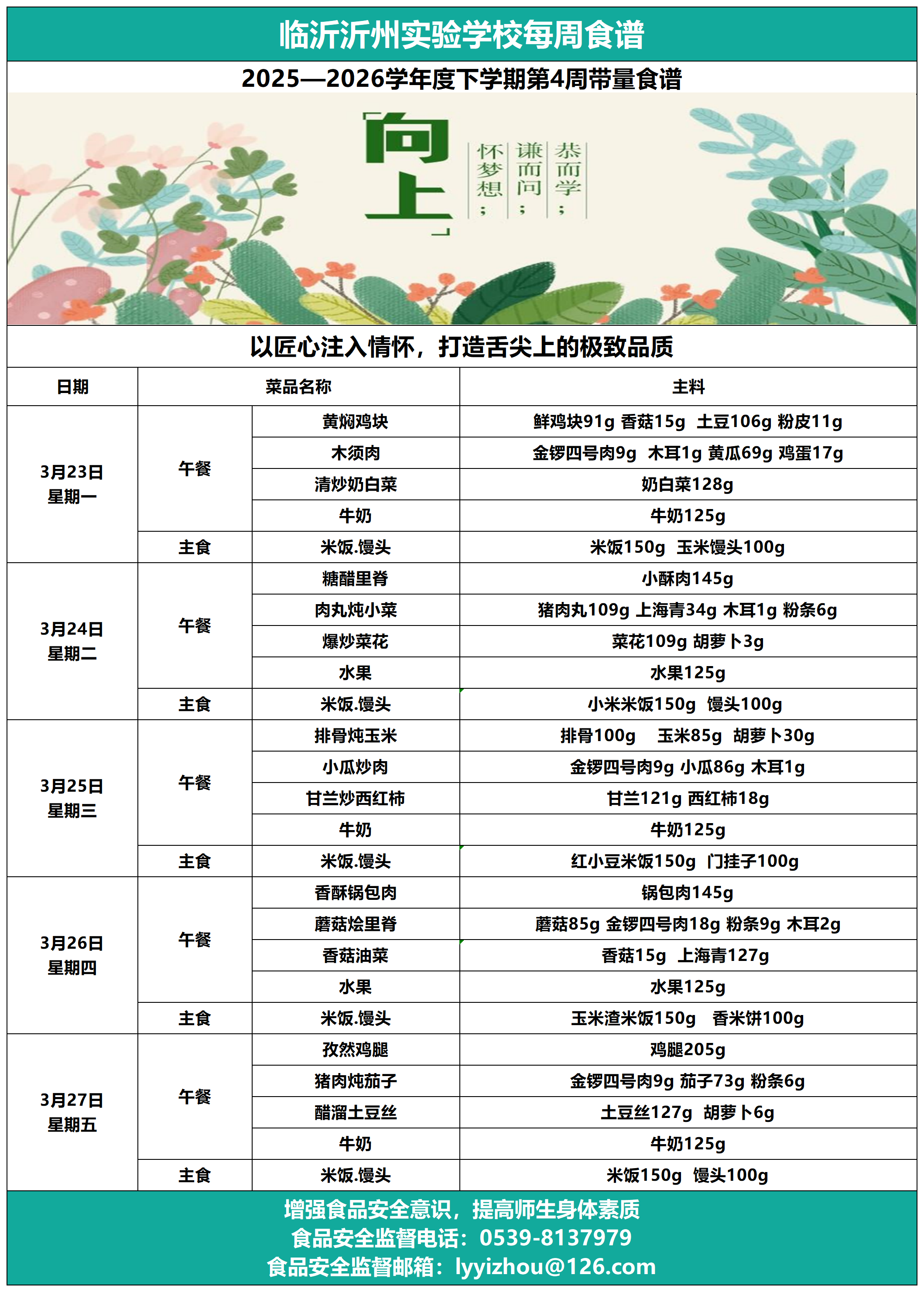 临沂沂州实验学校2025-2026年度下学期第4周带量食谱_Sheet1.png